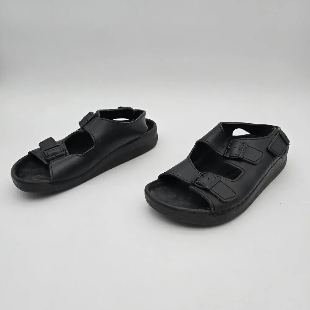 Birkenstock Shoes Mens 12 45 Wide Black Milano Leather Sandals Open Toed Ankle